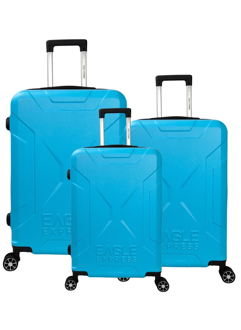 Eagle Express EXPEDITION ABS HARD TROLLEY 20,24,28 inch 3 Piece Set LIGHT BLUE  - Image 1