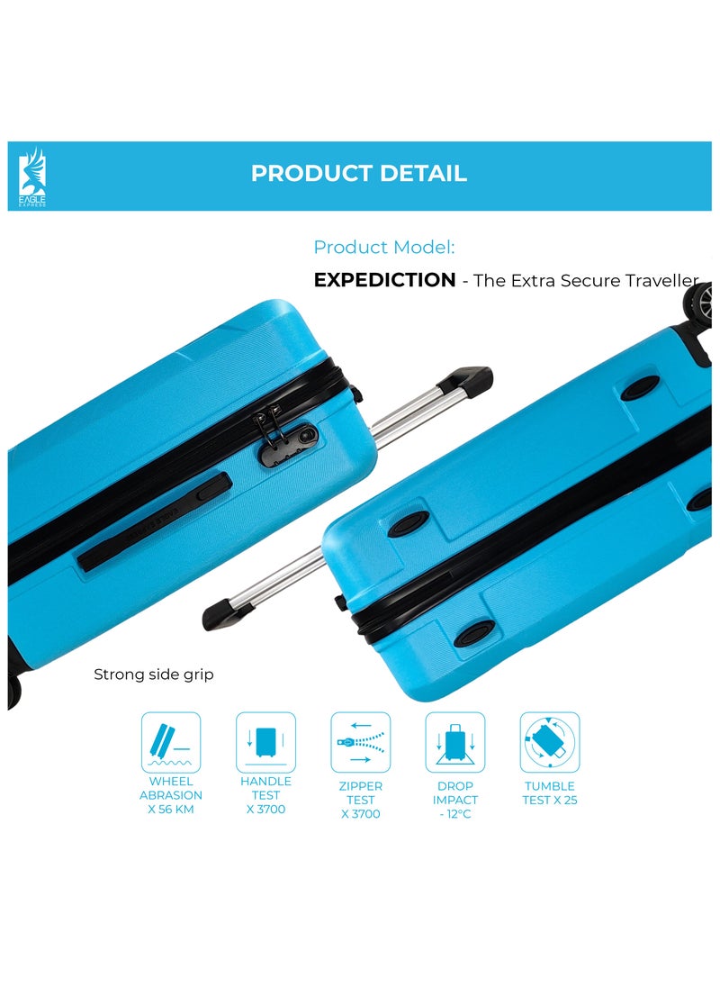 Eagle Express EXPEDITION ABS HARD TROLLEY 20,24,28 inch 3 Piece Set LIGHT BLUE  - Image 4