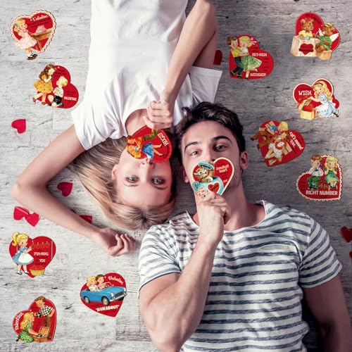 D4DREAM Vintage Valentine Ornaments for Tree Decorations - 12Pcs Wooden Heart Ornaments for Valentines Day Tree Decor Gifts for Him Her Class Exchange Anniversary Birthday Party Supplies Favors - Image 2