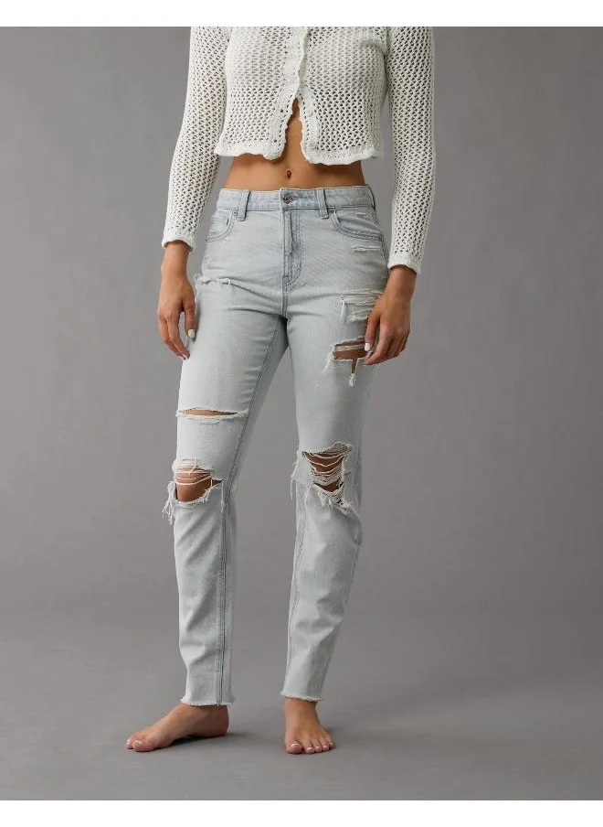 امريكان ايجل AE Strigid Ripped Crackle Mom Jean
