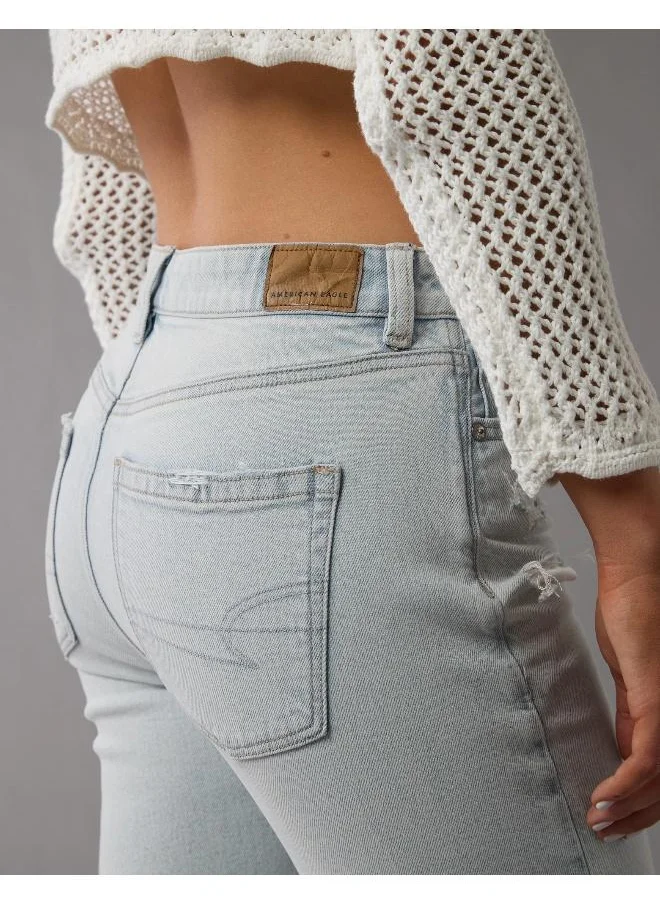 امريكان ايجل AE Strigid Ripped Crackle Mom Jean