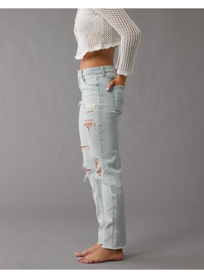 American Eagle AE Strigid Ripped Crackle Mom Jean - Image 5