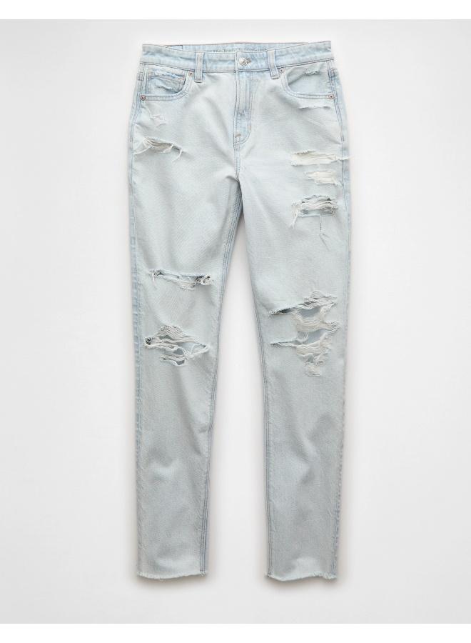 American Eagle AE Strigid Ripped Crackle Mom Jean - Image 3