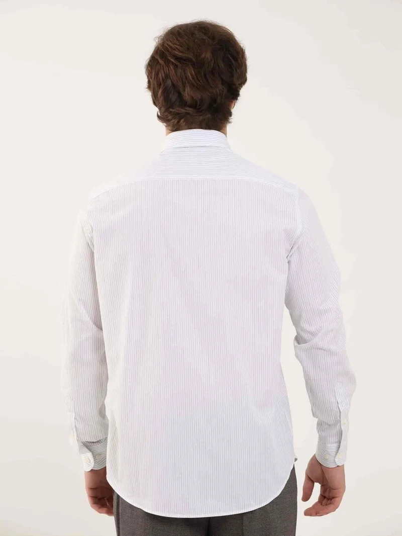 Dufy Mustard Men's Regular Fit Button-Up Collar Long Sleeve Shirt