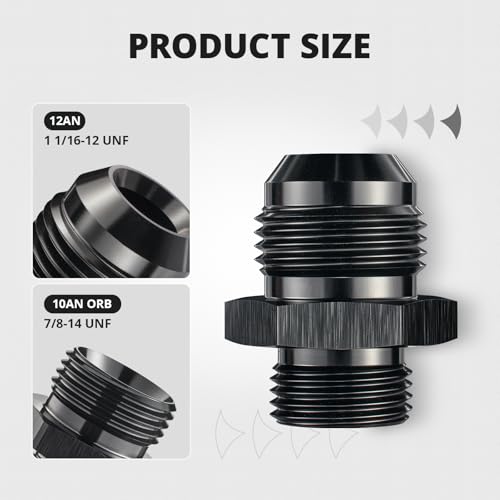 EVIL ENERGY 12AN Flare to AN10 ORB Male O-Ring 2PCS Fitting Adapter - Image 2