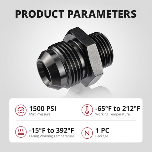 EVIL ENERGY 12AN Flare to AN10 ORB Male O-Ring 2PCS Fitting Adapter - Image 4