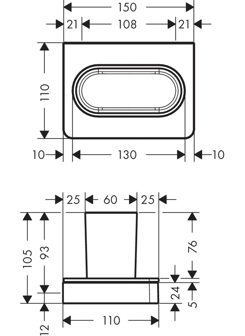 AXOR AXOR Tumbler Easy Install 4inch Modern Accessories in Chrome 42834000  - Image 3