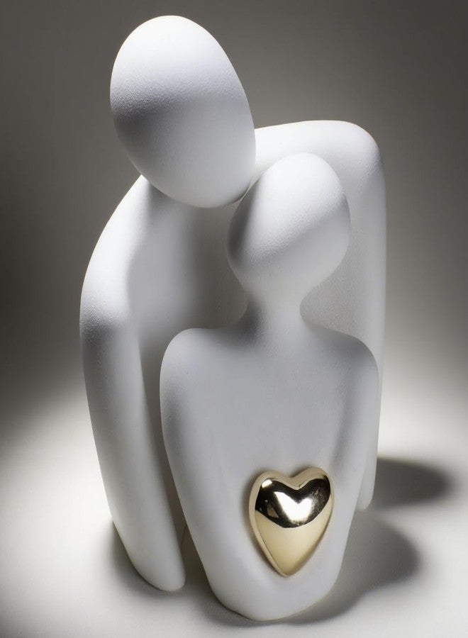 WANCHIY Modern Home Decor Lover Statues- 10'' Porcelain Sculptures for Shelf and Table Decor, Affectionate Couple Art Ceramic Sculpture- Romantic Figurine for Home, Bedroom, Livingroom, Office Decor - Image 3