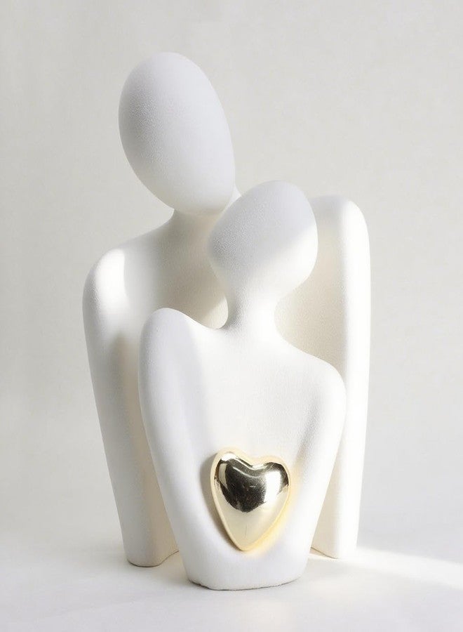 WANCHIY Modern Home Decor Lover Statues- 10'' Porcelain Sculptures for Shelf and Table Decor, Affectionate Couple Art Ceramic Sculpture- Romantic Figurine for Home, Bedroom, Livingroom, Office Decor - Image 5
