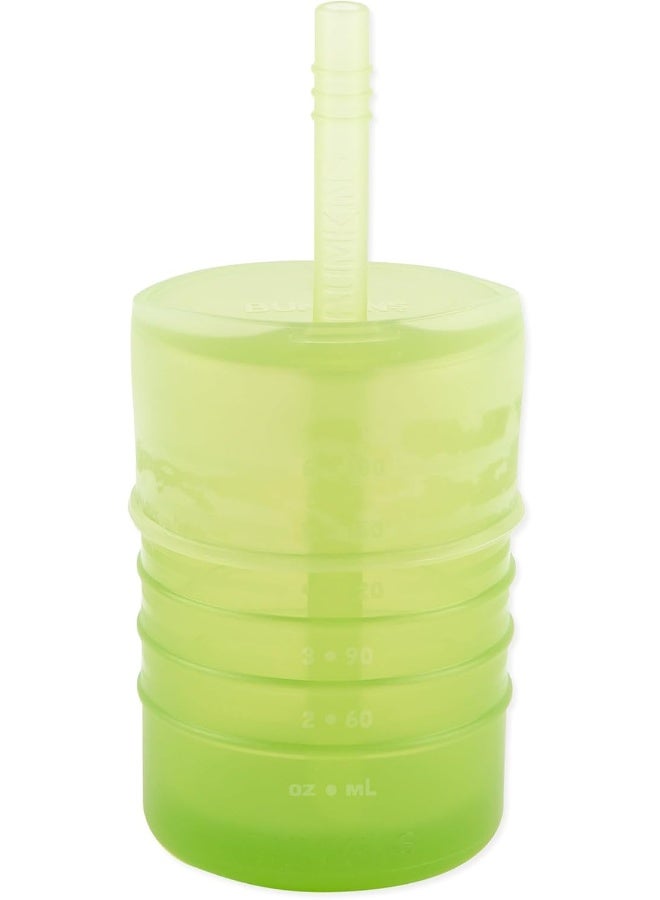Bumkins Baby and Toddler Cups, Sippy Cup with Straw, Spill Proof, Transition Cup for Babies Ages 1 Year Up, Sip from Lid, Straw or Cup, Platinum Silicone, Holds 7oz - Image 1