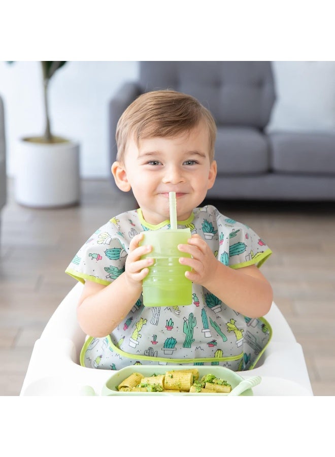 Bumkins Baby and Toddler Cups, Sippy Cup with Straw, Spill Proof, Transition Cup for Babies Ages 1 Year Up, Sip from Lid, Straw or Cup, Platinum Silicone, Holds 7oz - Image 3