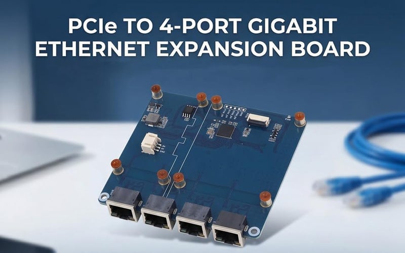 Yunseity PCIe to Gigabit ETH Board Fit for RasPi 5 RPi Plug and Play No Driver Required PCI Express to Gigabit ETH Board with RJ45 Ports - Image 3