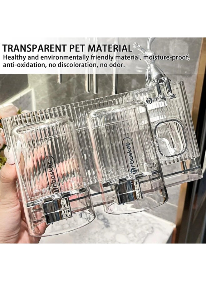 فالمر حامل فرشاة أسنان للحمامات، حامل فرشاة أسنان مثبت على الحائط مع موزع معجون أسنان، حامل فرشاة أسنان بسعة 2 كوب مع 4 فتحات للفرشاة و2 تخزين لمستحضرات التجميل (أبيض) - Image 5