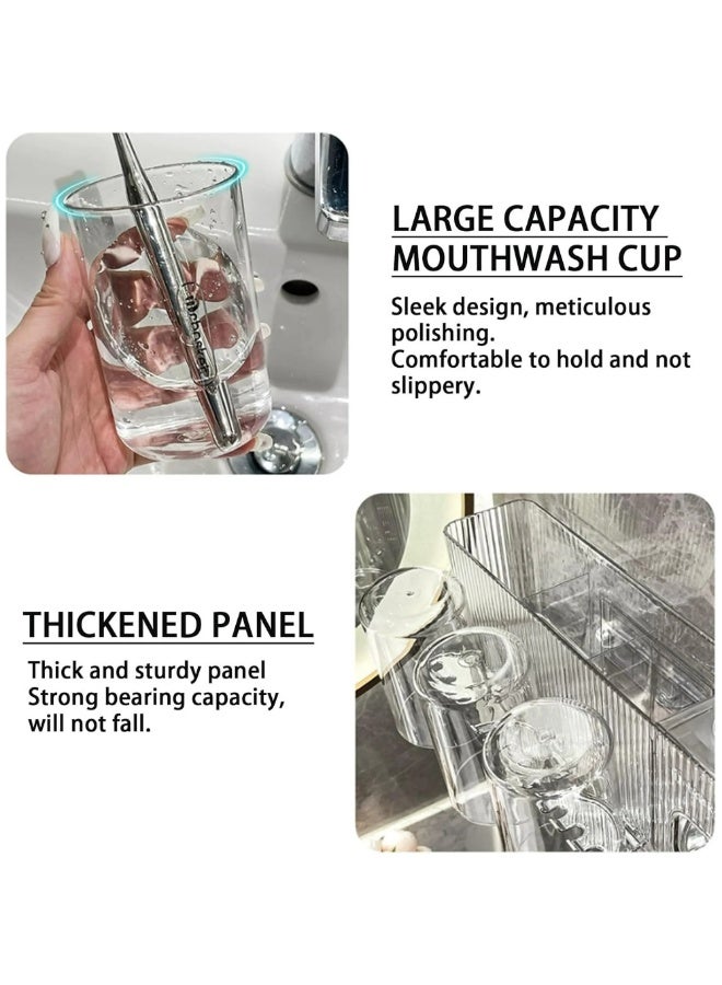 فالمر حامل فرشاة أسنان للحمامات، حامل فرشاة أسنان مثبت على الحائط مع موزع معجون أسنان، حامل فرشاة أسنان بسعة 2 كوب مع 4 فتحات للفرشاة و2 تخزين لمستحضرات التجميل (أبيض) - Image 4