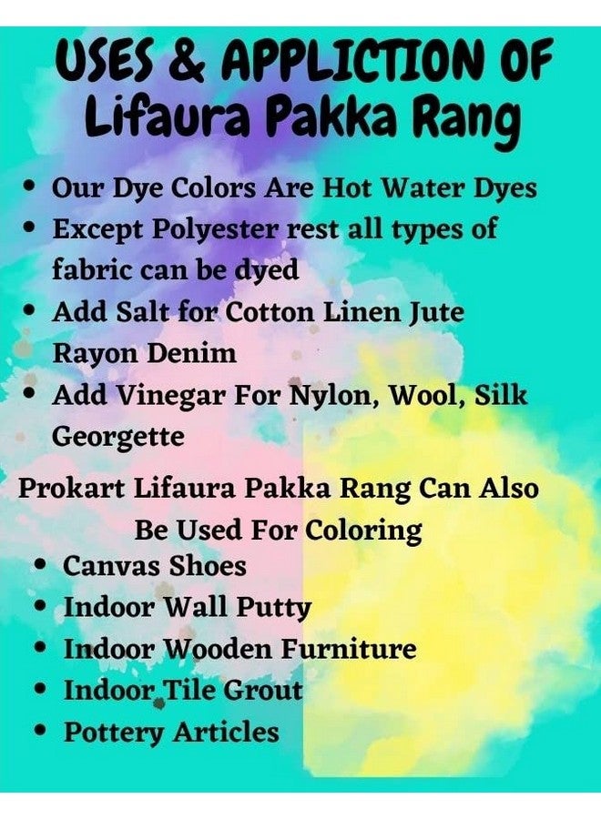 Prokart Lifaura Pakka Rang Fabric Dye Colour Natural dye for Fabric Pack of 5 Sachets | ShadeA-17 : Ebony Black| (5g Each 25g Pack) Prokart Lifaura Pakka Rang - Image 4
