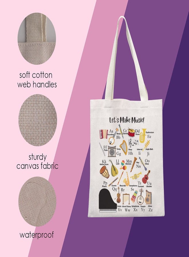 MNIGIU Music Teacher Alphabet Tote Bag - Appreciation Gift for Music Lovers - End of Year Handbag - Image 4