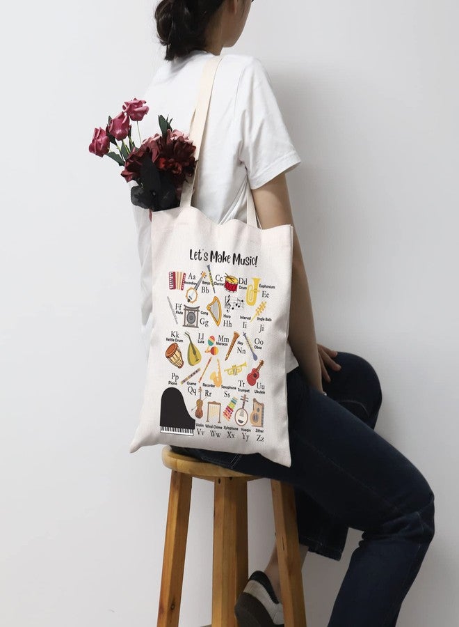 MNIGIU Music Teacher Alphabet Tote Bag - Appreciation Gift for Music Lovers - End of Year Handbag - Image 5