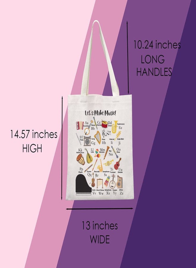 MNIGIU Music Teacher Alphabet Tote Bag - Appreciation Gift for Music Lovers - End of Year Handbag - Image 3