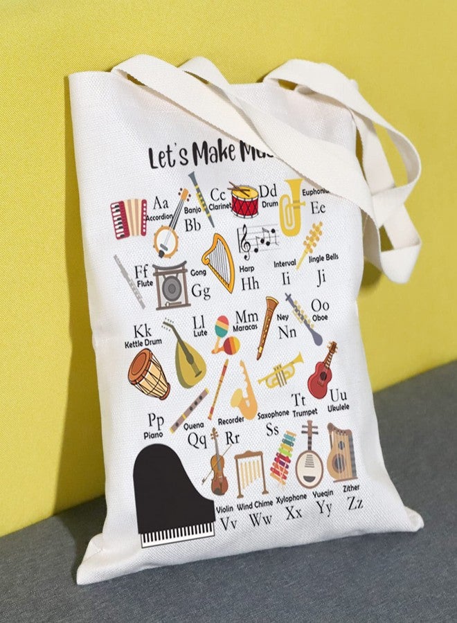 MNIGIU Music Teacher Alphabet Tote Bag - Appreciation Gift for Music Lovers - End of Year Handbag - Image 2