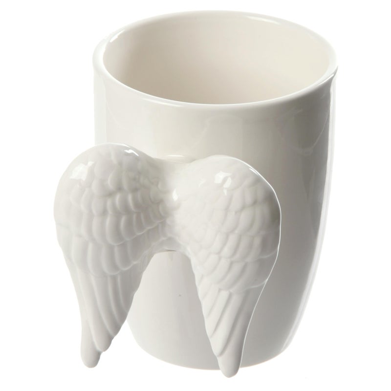Puckator White Angel Wings Ceramic Shaped Handle Mug - University Essentials - Cute Gifts for Girlfriend - Large Mugs for Men Women Hot Drinks - Cute Cups Presents - Secret Santa Gifts - Cup Set - Image 4