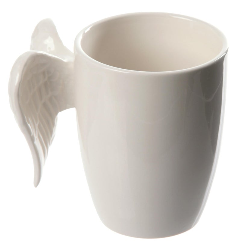 Puckator White Angel Wings Ceramic Shaped Handle Mug - University Essentials - Cute Gifts for Girlfriend - Large Mugs for Men Women Hot Drinks - Cute Cups Presents - Secret Santa Gifts - Cup Set - Image 3