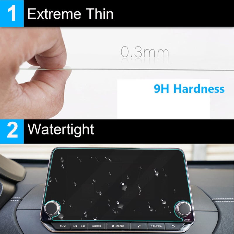 TTCR-II Navigation Display Screen Protector 8-Inch for Nissan Altima 2.5 SR 2019-2025, for Rogue S/SV 2021-2025 and Sentra SR/SV 2020-2024, Console Touchscreen Tempered Glass Protector - Image 4