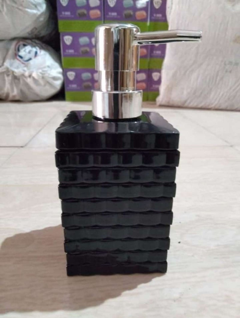 AmigozZ Cuboid Shaped Acrylic Plastic Liquid Soap & Hand wash Dispenser Bottle (Opaque Black, Qty:1) - Image 2