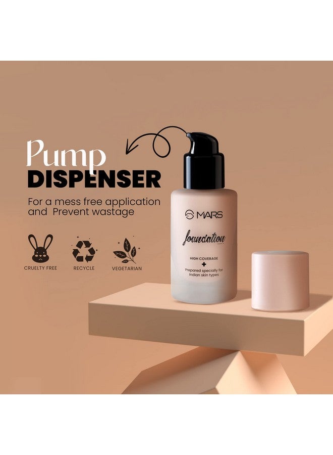 مارس كريم أساس سائل غير لامع عالي التغطية من MARS | كريم أساس خالٍ من العيوب وقابل للدمج للمكياج (40 مل) (SHADE-04) - Image 3