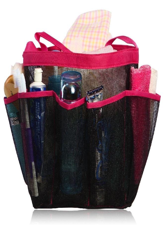 eoocvt eoocvt Mesh Shower Caddy, 8 Pockets Quick Dry Hanging Toiletry Tote Bag for Bathroom Shower Organizer Accessories (Red) 