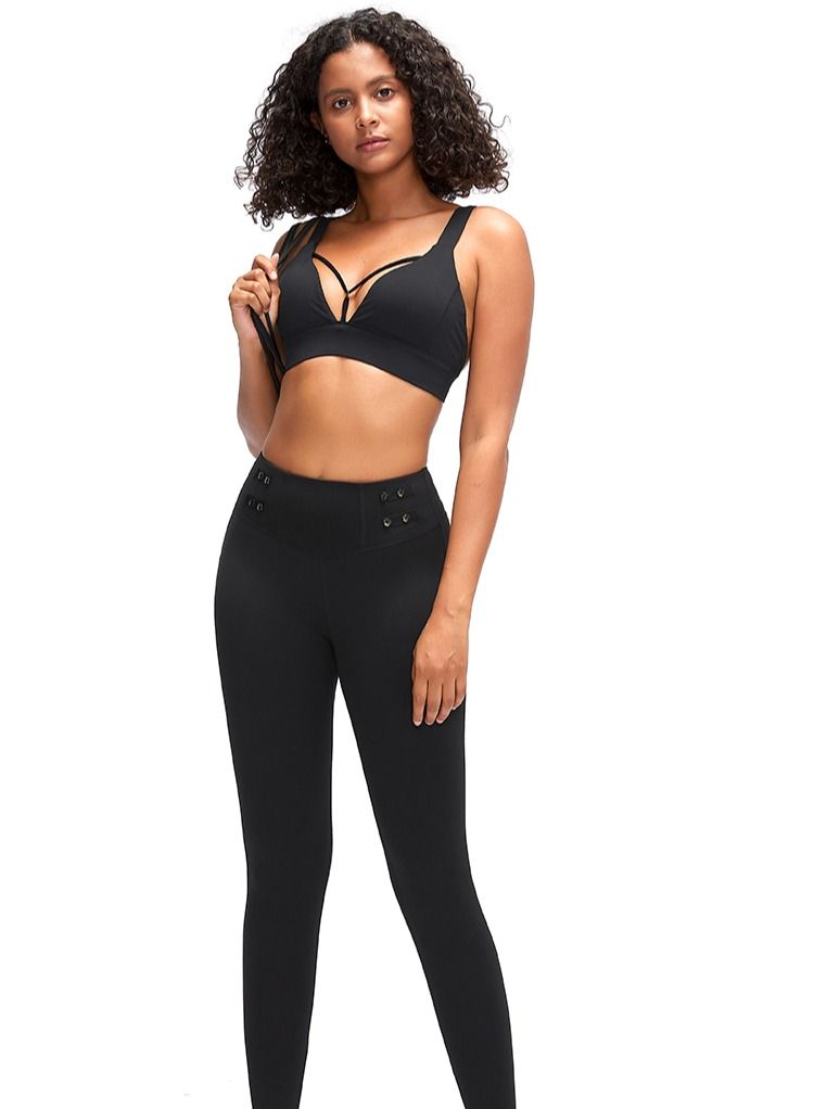 Loquat Yoga Exercise Fitness Running Bra Black  - Image 3