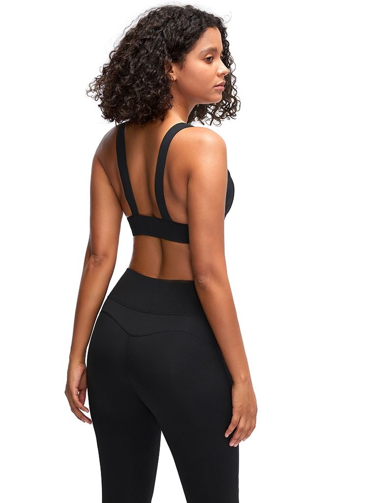 Loquat Yoga Exercise Fitness Running Bra Black  - Image 2