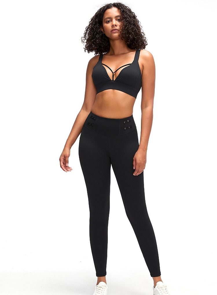 Loquat Yoga Exercise Fitness Running Bra Black  - Image 1