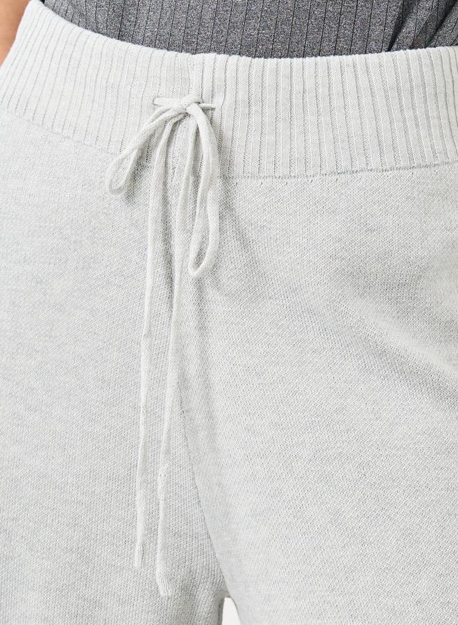 Styli Flat Knit Wide Leg Pants with Drawstring Waist - Image 3