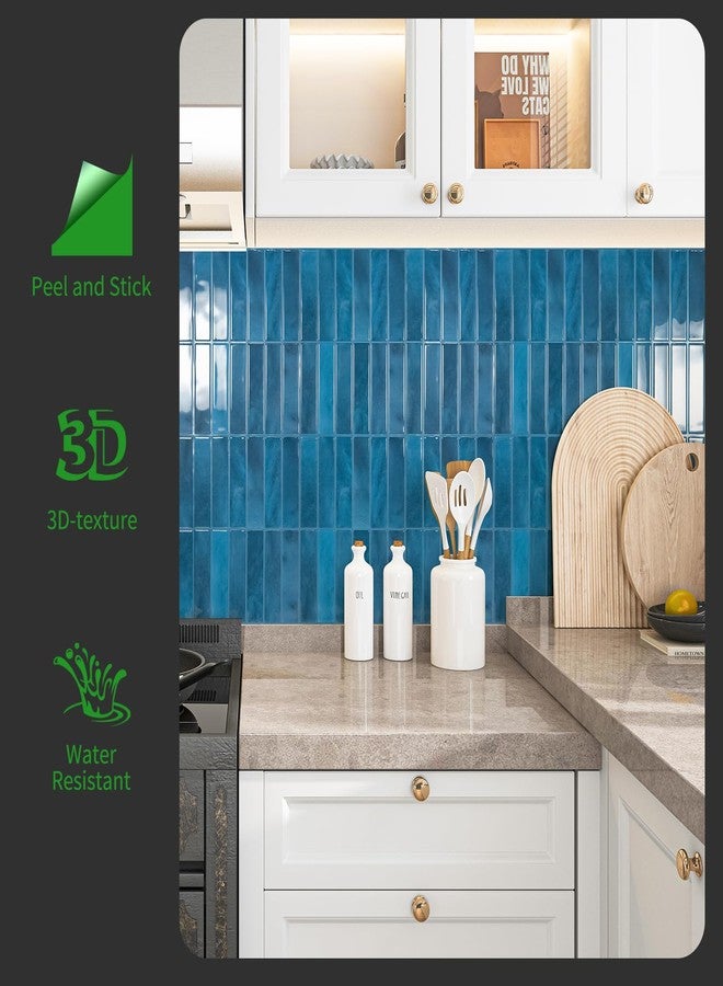 LONGKING 10-Sheet Blue Peel and Stick Backsplash for Kitchen Wall, Kitchen Backsplash Tiles, Wall Tiles, 11.4" x 9" - Image 5