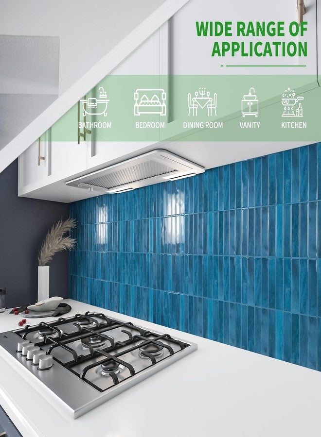 LONGKING 10-Sheet Blue Peel and Stick Backsplash for Kitchen Wall, Kitchen Backsplash Tiles, Wall Tiles, 11.4" x 9" - Image 2