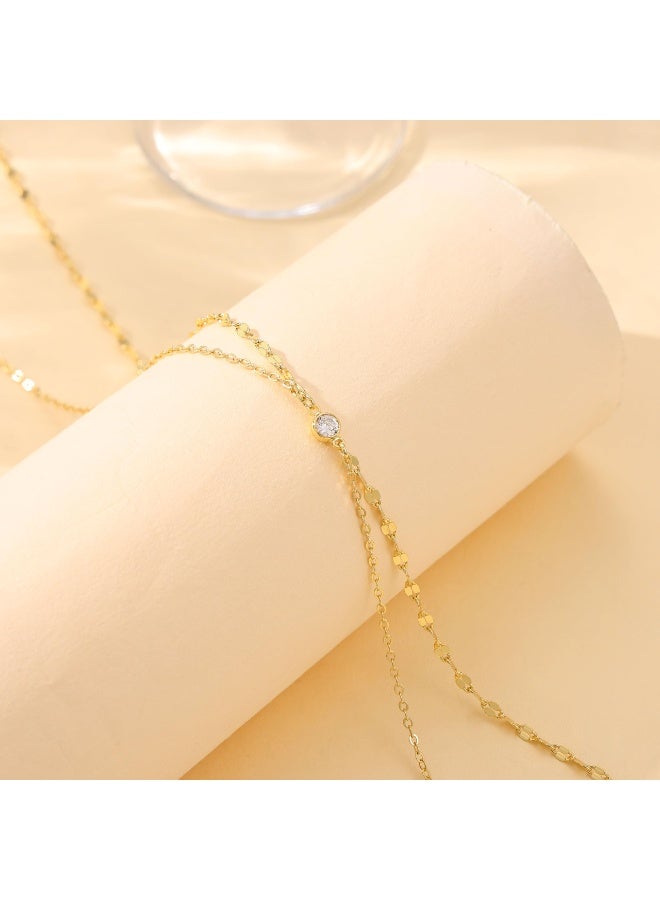 Dainty Gold Plated Waist Body Chain For Women, Adjustable Waterproof Sparkle Satellite Beads Belly Chain, Simple  Bikini Summer Beach Jewelry Gift For Ladies - Image 4