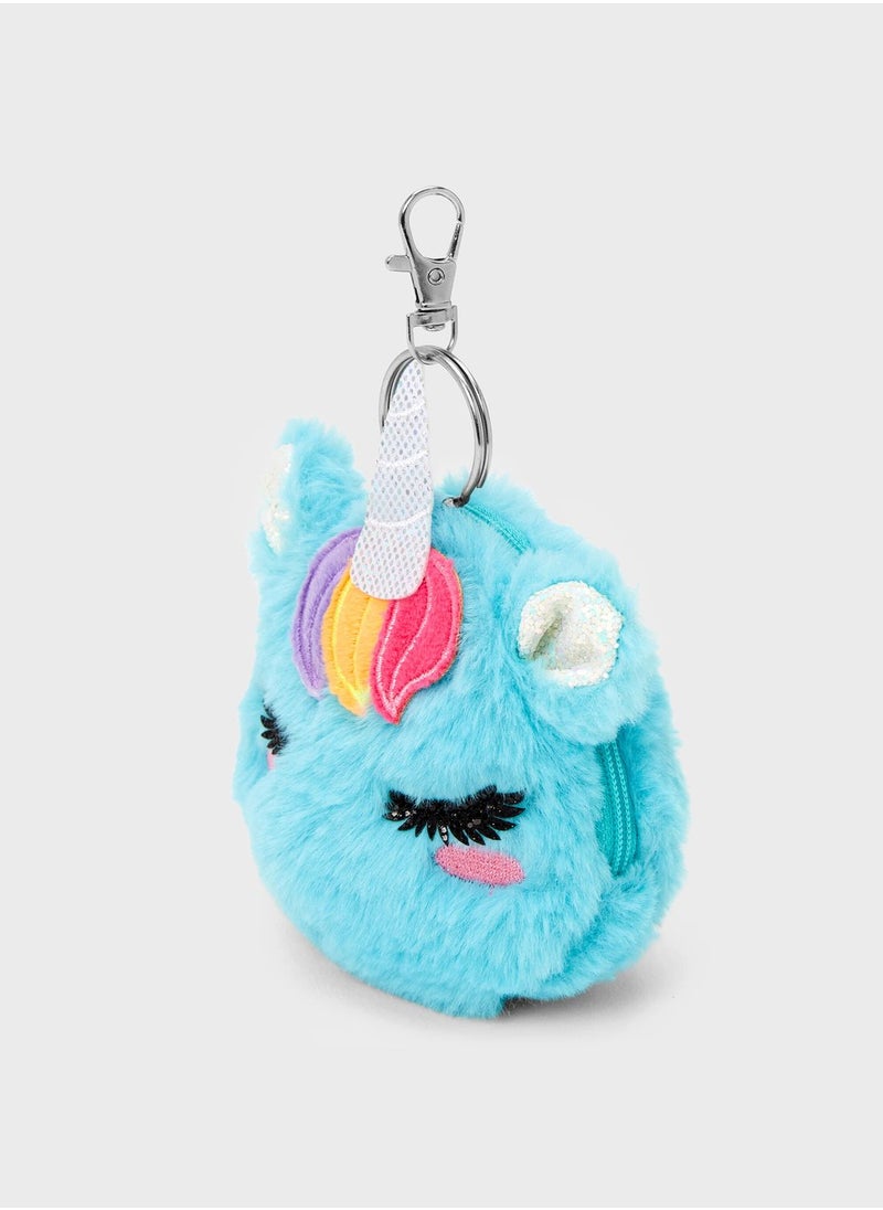 Claires Blue Unicorn Keychain 