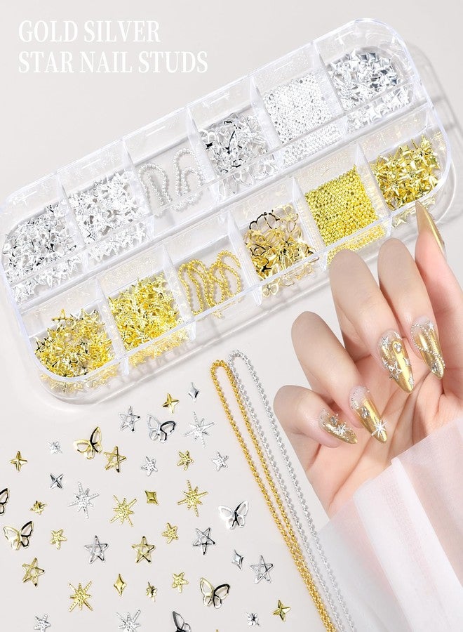 FANDAMEI Nail Gems, 3-Box Colorful Nail Rhinestones Nail Charms and Gems, 3D Rainbow Crystal Nail Diamonds Bulk, Mix-Size Flatback Gems for Nails, Gold Silver Nail Studs Beads for Nail Design - Image 5