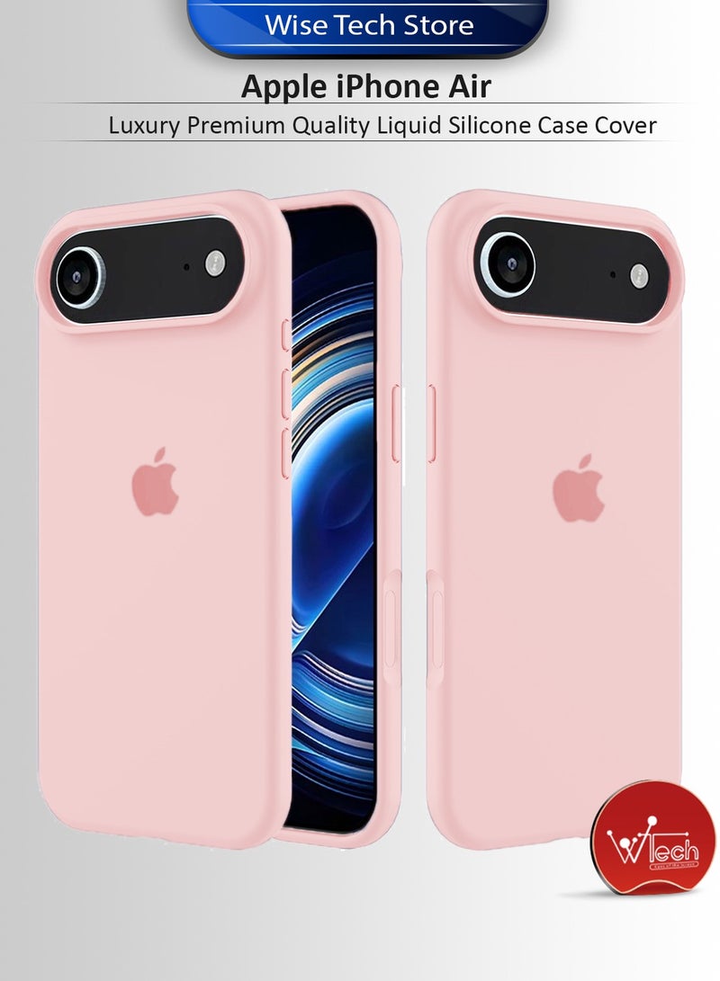 Wtech Apple iPhone Air 5G 2025 Luxury Premium Quality Liquid Silicone Case Cover (MCRPSN) - Light Pink - Image 1