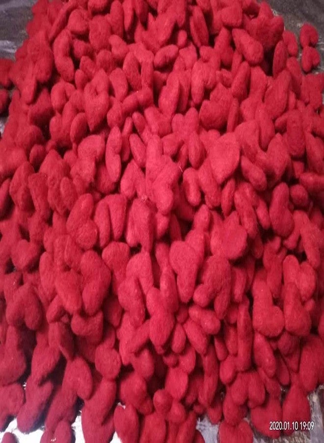 OON Wool Felt Heart Shape 50 Pieces for Anniversary/Party/Valentine/Wedding Decoration Crafts DIY Size 2.5 cm Color Red (50) - Image 4