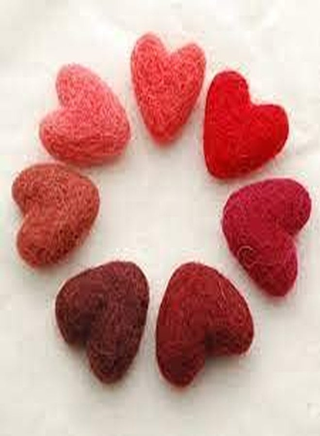 OON Wool Felt Heart Shape 50 Pieces for Anniversary/Party/Valentine/Wedding Decoration Crafts DIY Size 2.5 cm Color Red (50) - Image 2