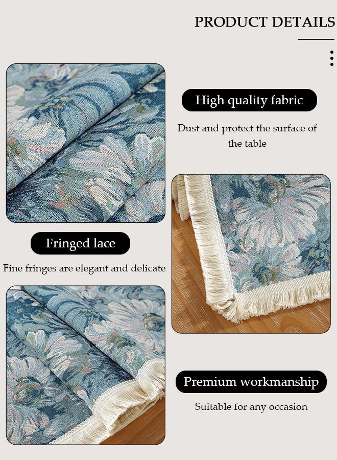 DUNISO Table Runner, Long Modern Blue printing Table Runner,Table Runner for Dining for Holiday Party,Wedding and Dining Decorations 30*180cm - Image 5