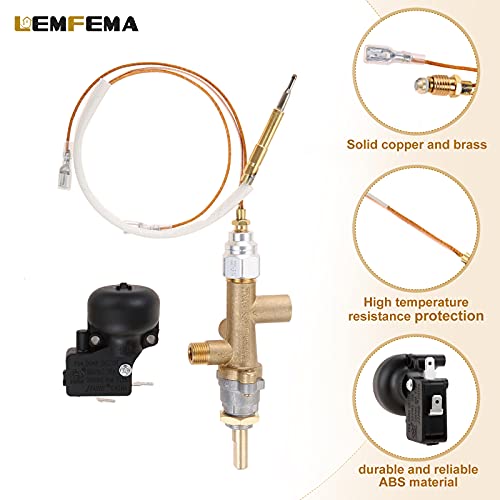 Lemfema Propane Gas Patio Heater Repair, Replacement Parts for Thermocouple Sensor & Dump Switch Controls Safety Kit,Main Control Valve with Pilot Port Kit - Image 5