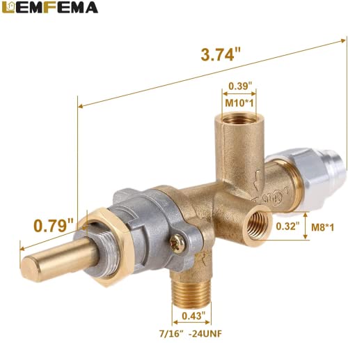 Lemfema Propane Gas Patio Heater Repair, Replacement Parts for Thermocouple Sensor & Dump Switch Controls Safety Kit,Main Control Valve with Pilot Port Kit - Image 2