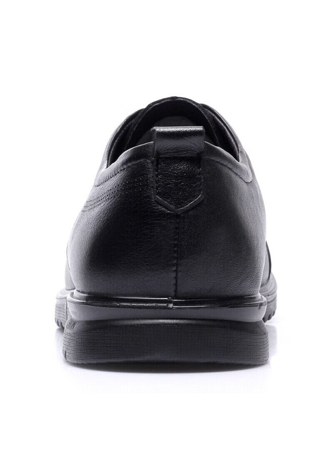 Strongman Qiangren Jd351019, Extra Large Lace-up Casual Men's Leather Shoes, Lightweight Comfortable Breathable, Black, Size 45 - Image 2