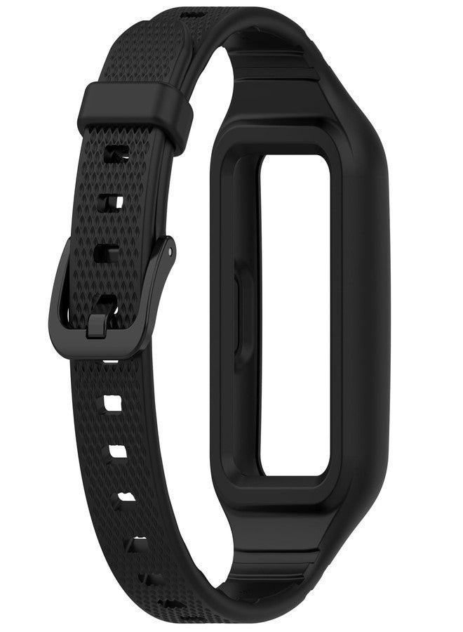 أساور معصم بديلة من Disscool متوافقة مع ساعات هواوي Band 9/Band 8/Band 7/Band 6/Band 6 Pro، سوار معصم مدمج من السيليكون الناعم قابل للتعديل مع آلية فك سريعة للرجال والنساء (أسود) - Image 3