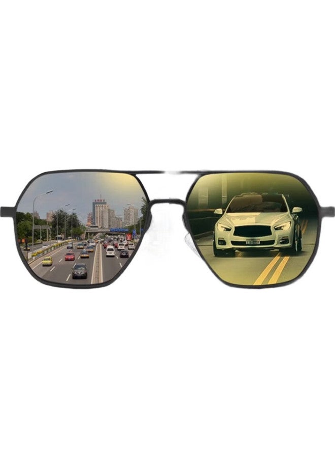 Shi Yun World Art Polarized Photochromic Sunglasses Men'S Driving Fishing Driving Anti-Glare Uv Black Frame Yellow To Gray Lens - Image 3