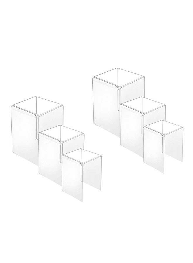 HESIN 2 Sets Clear Acrylic Display Stand for POP Figures Cupcake Risers Hoder Shop Retail Bridge Rack 3inch,4inch,5inch - Image 1