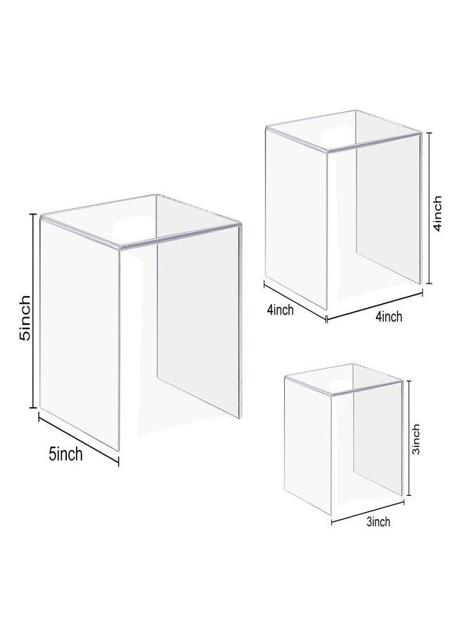 HESIN 2 Sets Clear Acrylic Display Stand for POP Figures Cupcake Risers Hoder Shop Retail Bridge Rack 3inch,4inch,5inch - Image 2