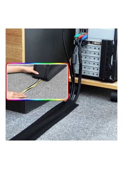 1 meter Black Cord Cover Carpet Cable Cover Floor Cord Cover Cable Protector Cable Management for Office and home